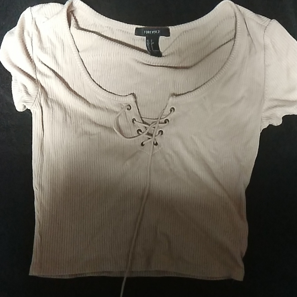 Forget 21 cream  crop top